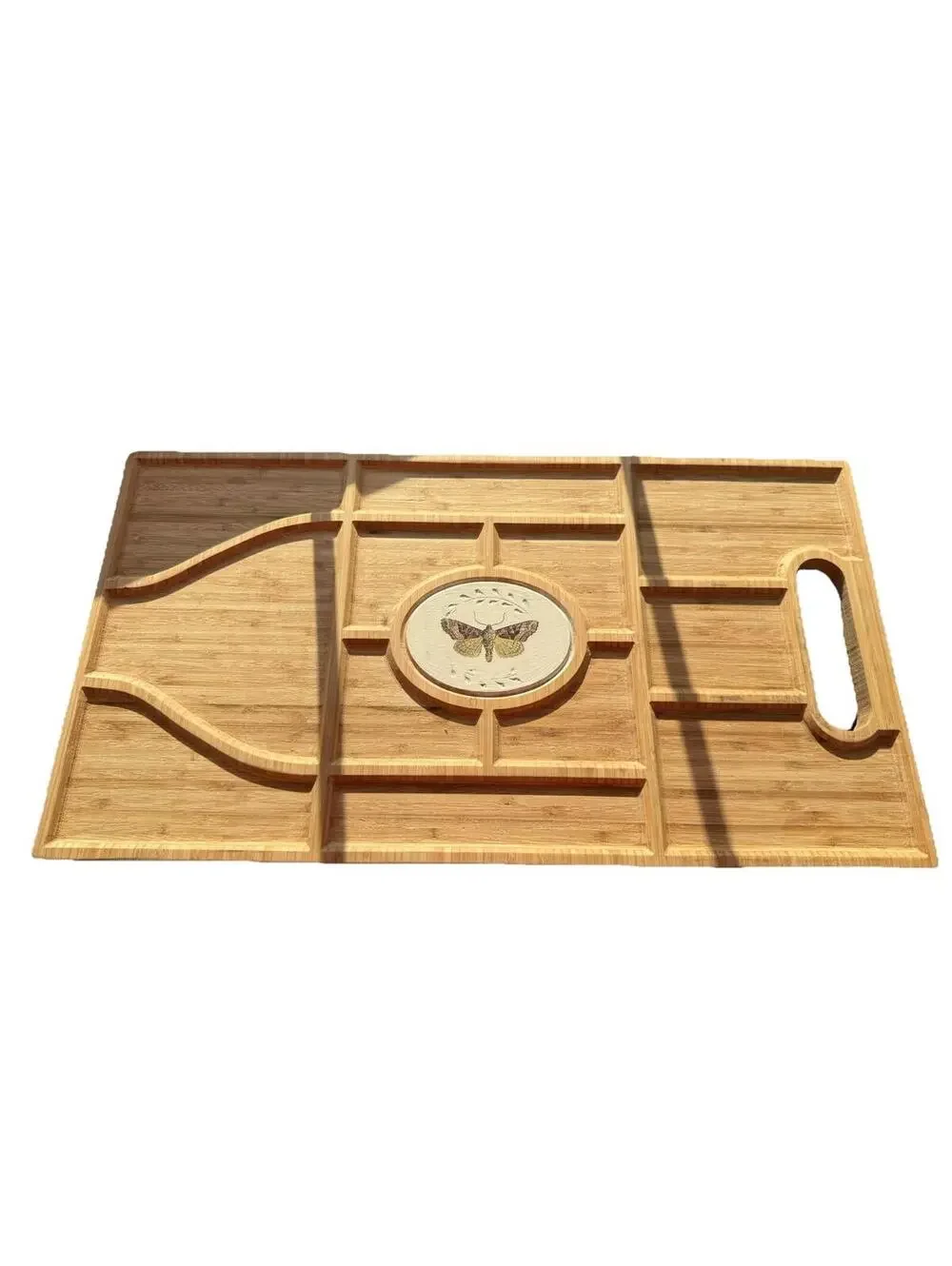 Large Reversable Bamboo Charcuterie Cutting Board, new